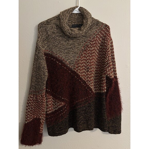 Sigrid Olsen Large Hand Knitted Silk Blend Sweater Retro 80s 90s Cottage Granny - Picture 1 of 6